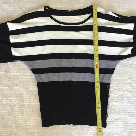 George Me Sweater Black & White Striped Top | London Rag Fine Knit Women… - Picture 3 of 6